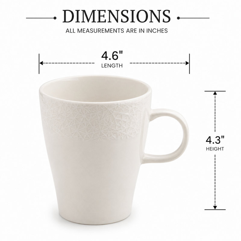 Fabric Crackle Premium Porcelain Privilege Non Stackable Mug, 10oz