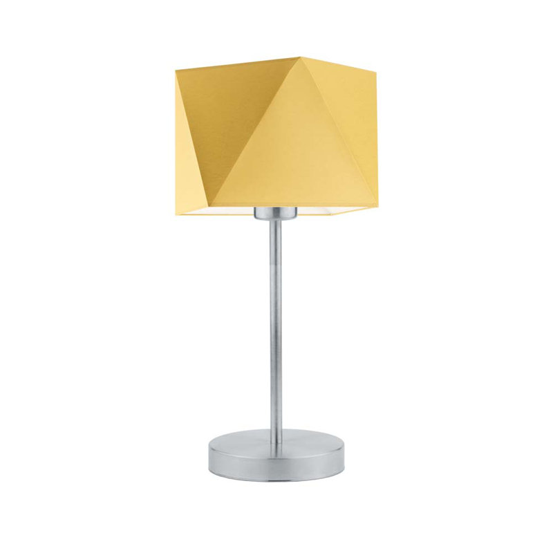 Denzal Metal Table Lamp, Silver, Mustard