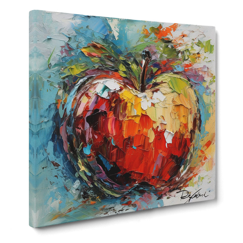 Apple Expressionism No.2 - Wrapped Canvas - Framed Print, 35cm H x 35cm W x 3cm D