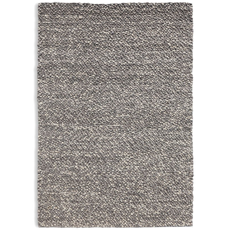Pebbles Handmade Pitloom Grey Bubble Textured Wool Area Rug By Tufty Home, Rectangle 2' x 3'