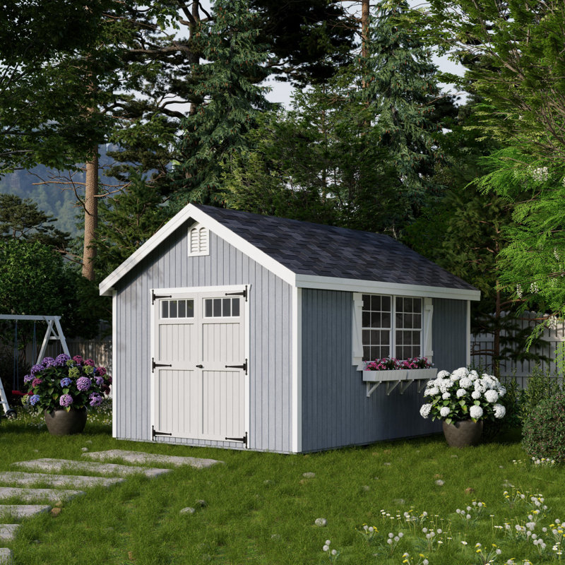 Colonial Williamsburg Outdoor Wood Storage Shed, Yes, 10' W x 14' D