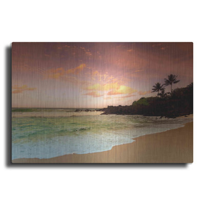 Luxe métal Art «North Shore Dawn Oahu» par Alan Klu North Shore Dawn Oahu par - Photographie sur