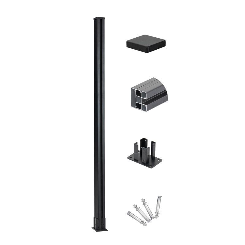 Poteau de clôture en aluminium 6,1 pi H - ensemble de 1