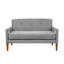 Causeuse Bei, coussin en chenille gris, bois massif brun noyer, 55 po-119044027