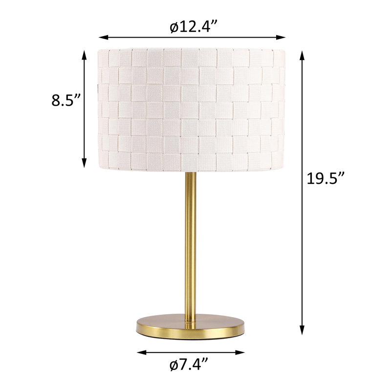 Drum Shade Metal Bedside Table Lamp Gold