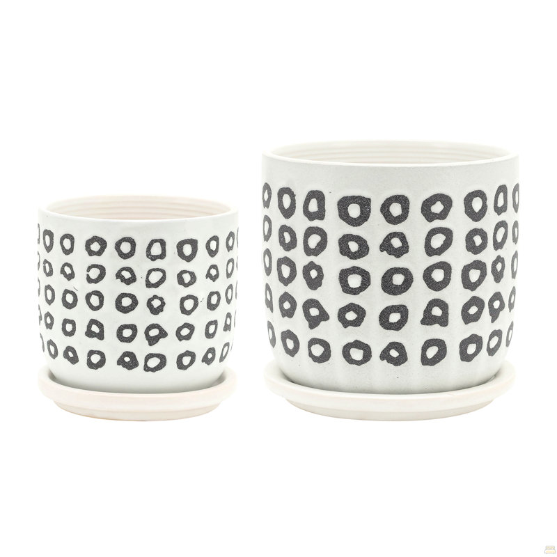 S / 2 5/6 po Aztec avec soucoupe, noir