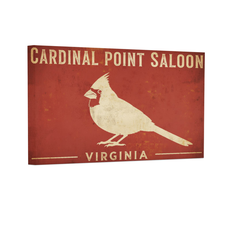 Animaux, Cardinal Point, Saloon, conception d'oiseaux de Virginie, H 24 po x l 36 po