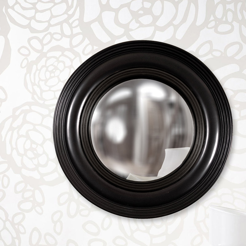 Round Mirror, Glossy Black