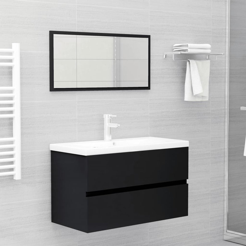 Adja 80cm Bathroom Vanity Base Only, Black