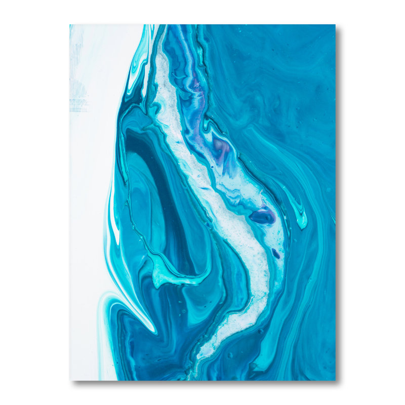 Décoration murale moderne sur toile en marbre turquoise de luxe II, Toile tendue, H 12 po x l 20 po x P 1 po