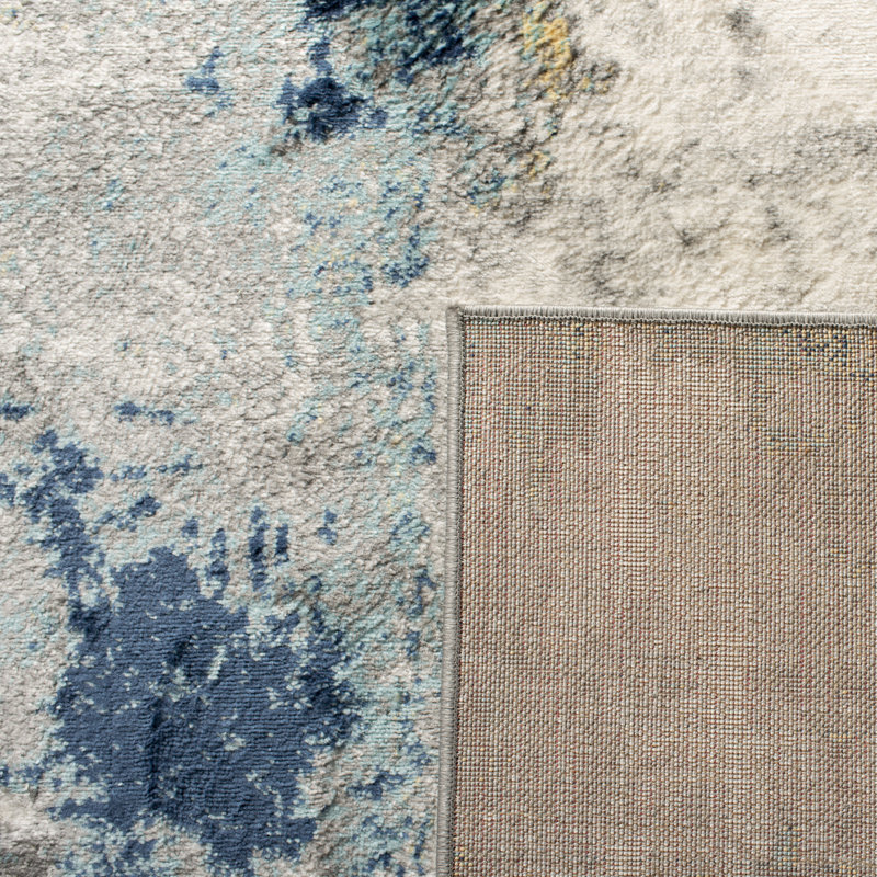 Zeke Grey/Blue Area Rug, Square 201 cm