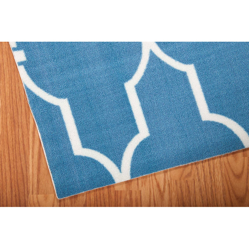 Tapis intérieur / extérieur bleu marine Bertran, Rectangle 7 pi 9 po x 10 pi 10 po
