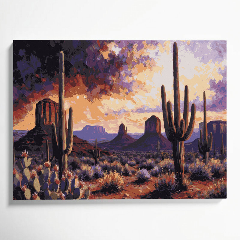 «USA State Arizona», art mural sur toile mauve, H 20 po x l 24 po