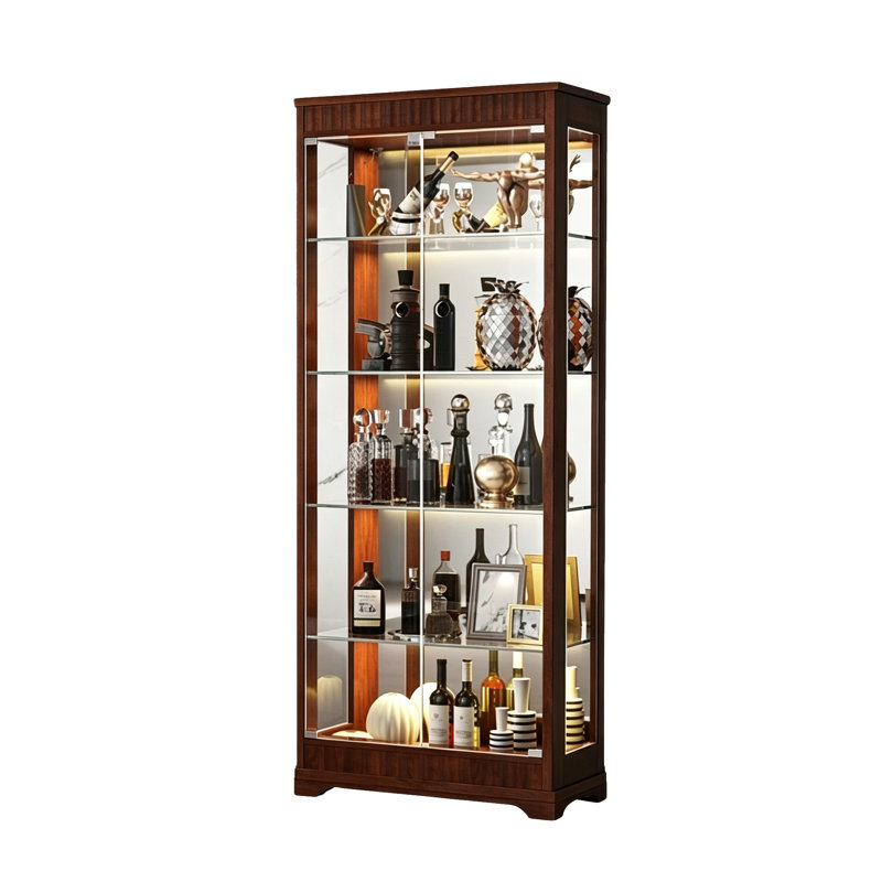 Armoire à vin murale en chêne massif 31,5 po Mid-Century Modern