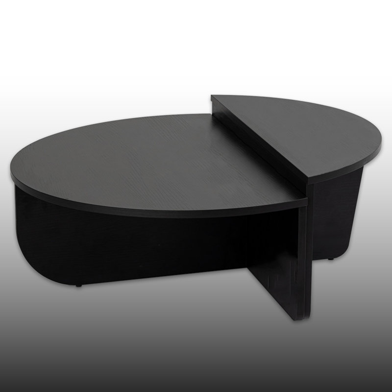 Ensemble de tables basses gigognes 2 pièces, Bois noir, Bois noir