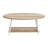 Gateshead Jamestown Oval Coffee Table with Storage Shelf Wood Grain and Metal-787542080