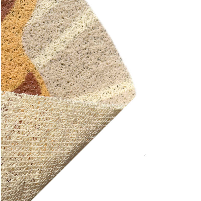 Half Circle Beige Tiger Non-slip Durable Absorbent Door Mat