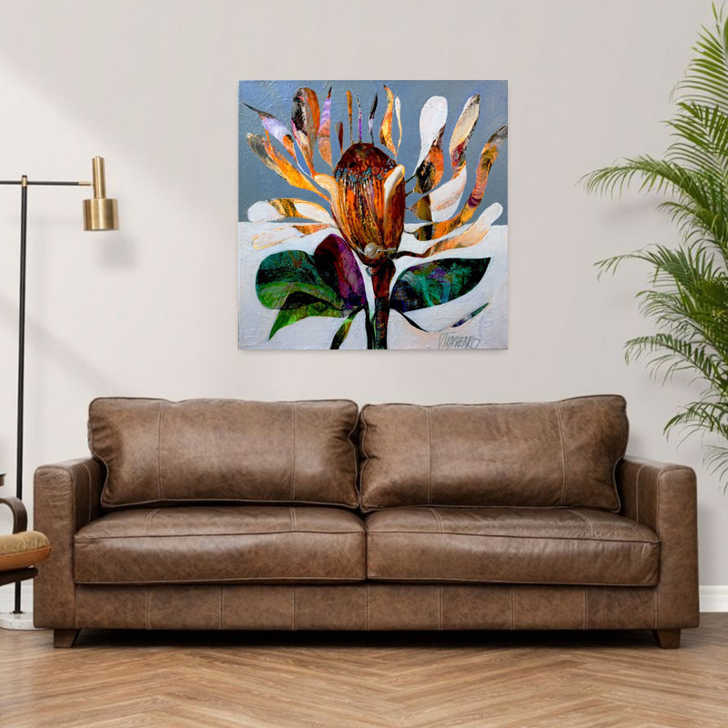 Art floral contemporain, H 36 po x l 36 po