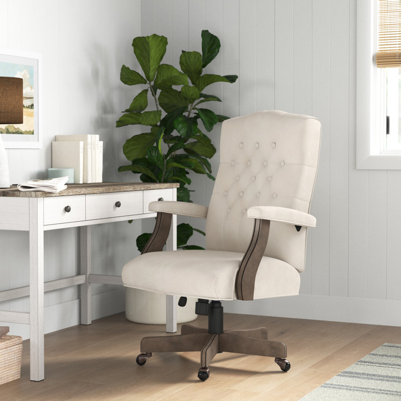 Kolar Marie Upholstered Adjustable Swivel Executive Chair, Champagne
