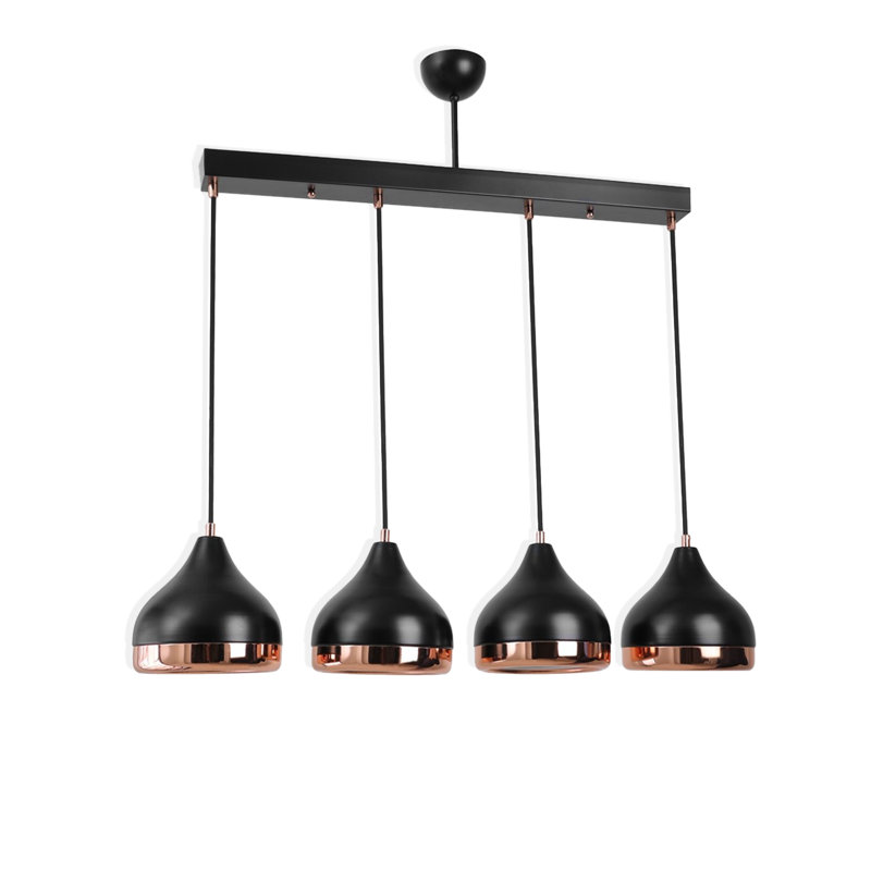 Adjustable Height 4 Lights Metal Cluster Pendant
