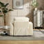 Nouvelle chaise longue rembourrée en velours côtelé pour le bureau du salon - Sac à magazines, coussins amovibles, porte-gobelets doubles, confort pour les jambes longues, assise confortable, matériau, design moderne, couleur beige, facile-118758354