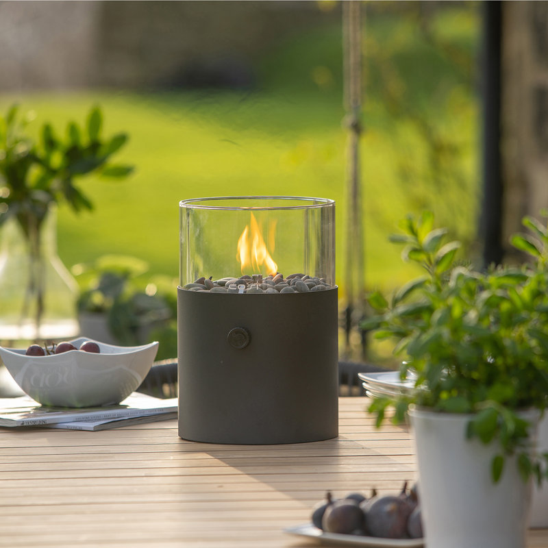 Himanshu Round Propane Smokeless Fire Pit, Sandy Beige