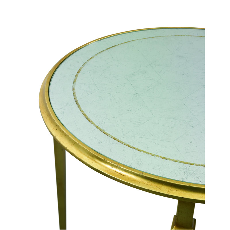 Barlow Glass Top End Table, Gold