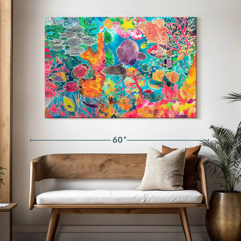 Corail tropical Brampt, H 34 po x l 51 po