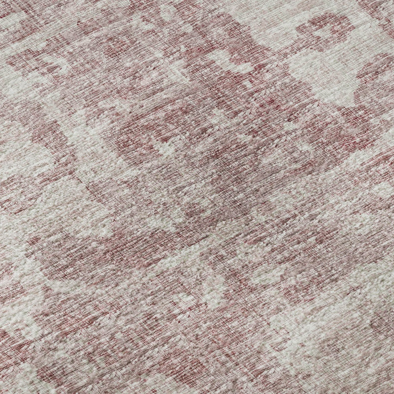 Premium Machine Washable Kelsa AMF41 Pink Rug, Rectangle 5' x 7'6"