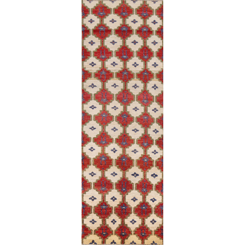 Tapis géométrique Gabbeh 3 x 9