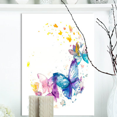 « papillon sur papier blanc », reproduction de peinture à l’huile sur toile tendue