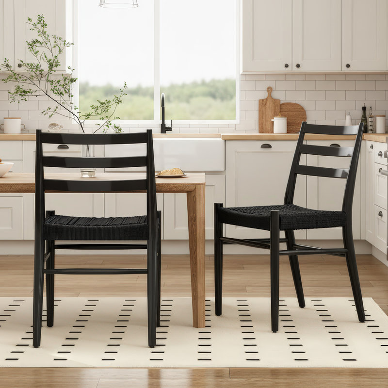 Paper Rope Metal Sidechair, Black