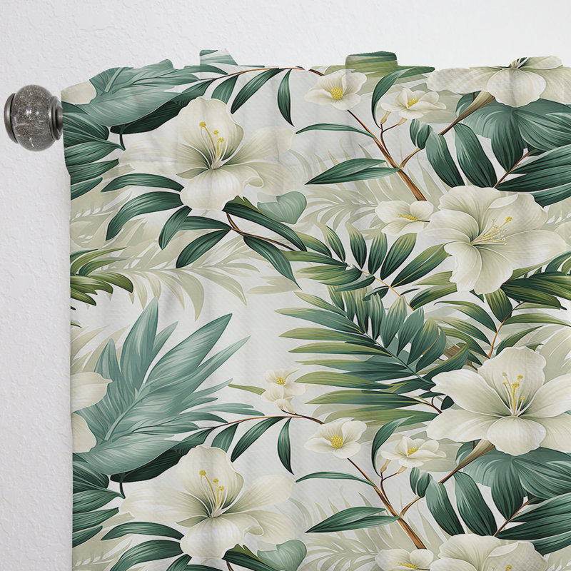 Serene Botanics Tropical Motif I - Rideau floral - Rideau floral obscurcissant - 1 panneau, L 52 po x L 120 po