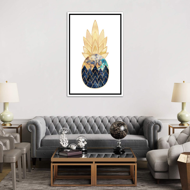 « précieux ananas i » par elisabeth fredriksson-print, H 60 po x l 40po x P 1,5 po, Toile blanche encadrée