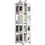4 tablettes rotatives toutes pivotantes, 360 roulettes, construction, finition blanche, assemblage facile, grande utilisation de l'espace blanc, étagères spacieuses, avantage rapide-120632354