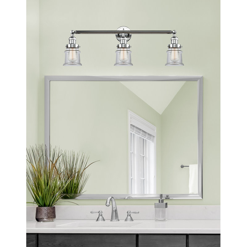 Éclairage pour meuble-lavabo à 3 lumières à intensité variable Alvi, Transparent, Chrome poli