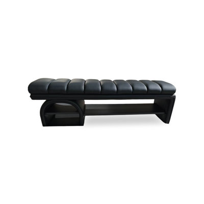 Banc de rangement rembourré pour chaussures en bois massif moderne et contemporain