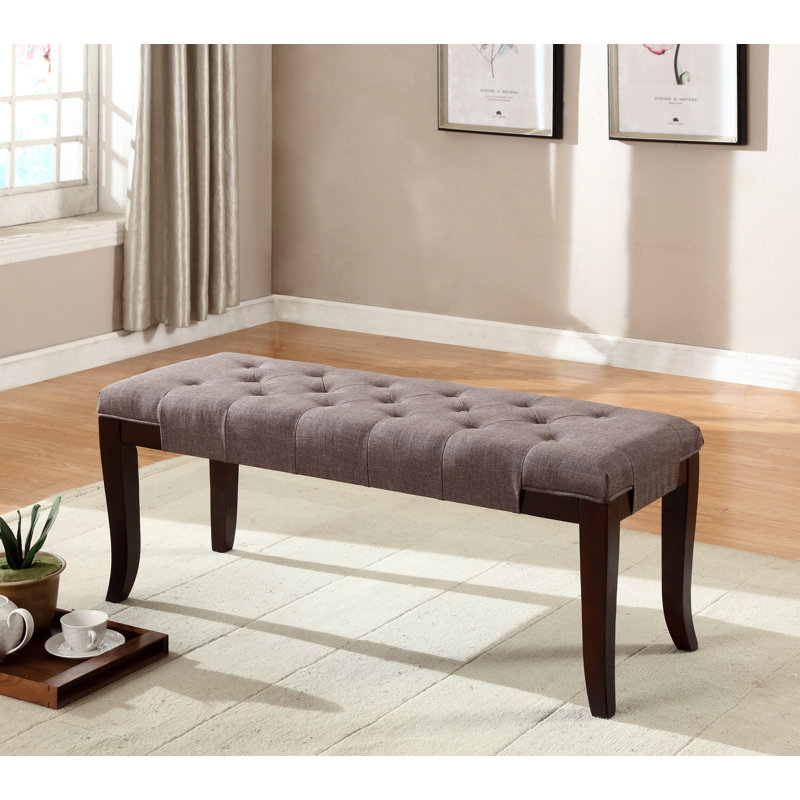 Tufted Bench, Fabric, Brown
