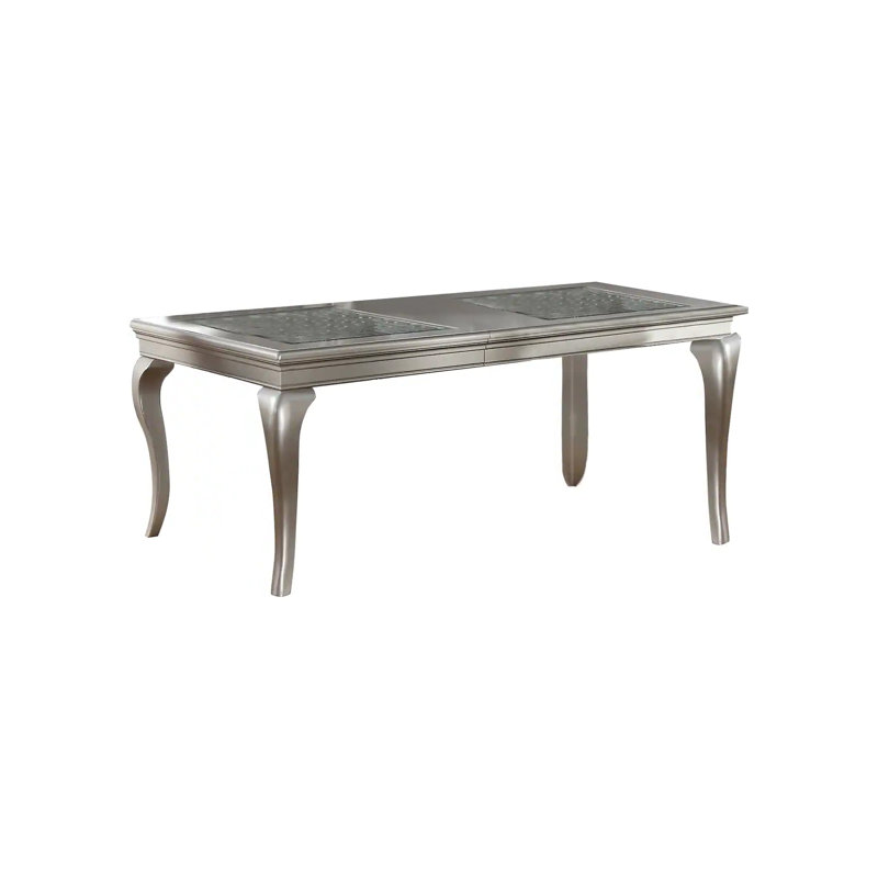 Table de salle à manger l 66,4 po, argent