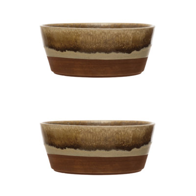 Stoneware Bowl With Reactive Glaze