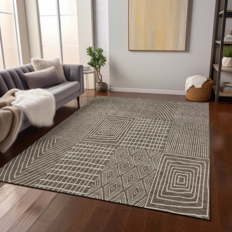 Tapis intérieur / extérieur brun Owen , 9 pi x 12 pi