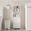 Armoire de rangement pour salle de bain, armoire de coin avec portes et tablette réglable, armoire à papier hygiénique étroite, organisateur de salle de bain pour petits espaces-1816369076-1816369075