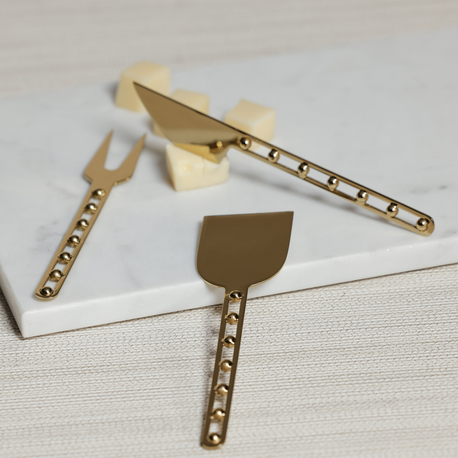 Stainless Steel Cheese Knife Set, Gold