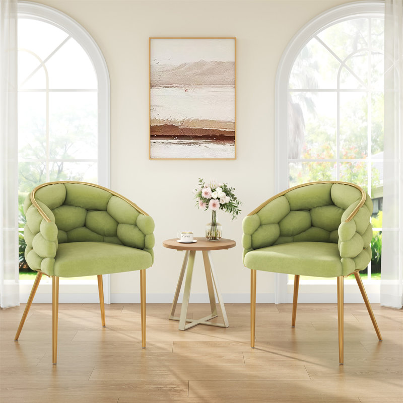 Ensemble de 2 fauteuils d'appoint faits à la main de luxe avec pieds dorés (y compris la chaise)