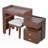 3-in-1 Makeup Vanity Desk with Flip-Top Mirror, LED Lighting, Adjustable Length & Ample Drawers - Stylish Multi-Functional Dressing Table for Home-639101654