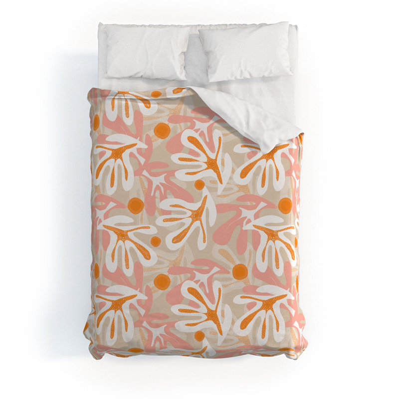 Ensemble de housse de couette en microfibre orange 3 pièces, Housse de couette grand et 2 taies d'oreiller