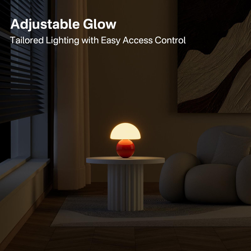 Mushroom Lamp Table Desk Bedside Lamp, Mushroom Decor Nightstand Small Table Lamps For Bedroom Night Stands,Cute Mini Modern Mid Century Lamps Dimmable,Unique Aesthetic Home Decor