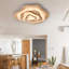 Single Light Wood LED Flush Mount-108473406