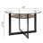 Wexford Collection Round Glass Top Dining Table, Mid-Century Modern Dining Table with Wood Shelf and Metal Frame-557895633