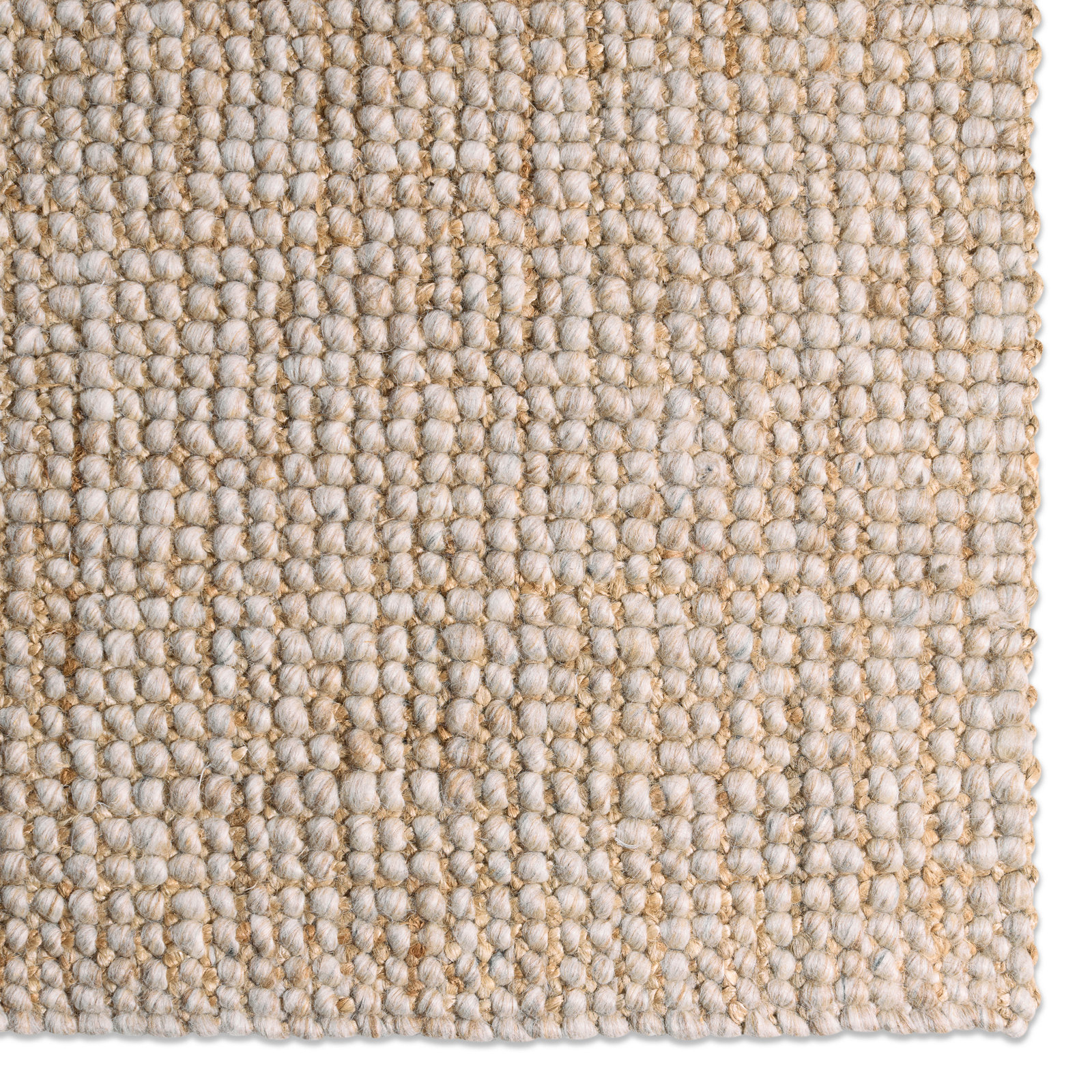 Brad Gray Sand Hand-Woven Flatweave Jute Rug, Rectangle 9' x 12'